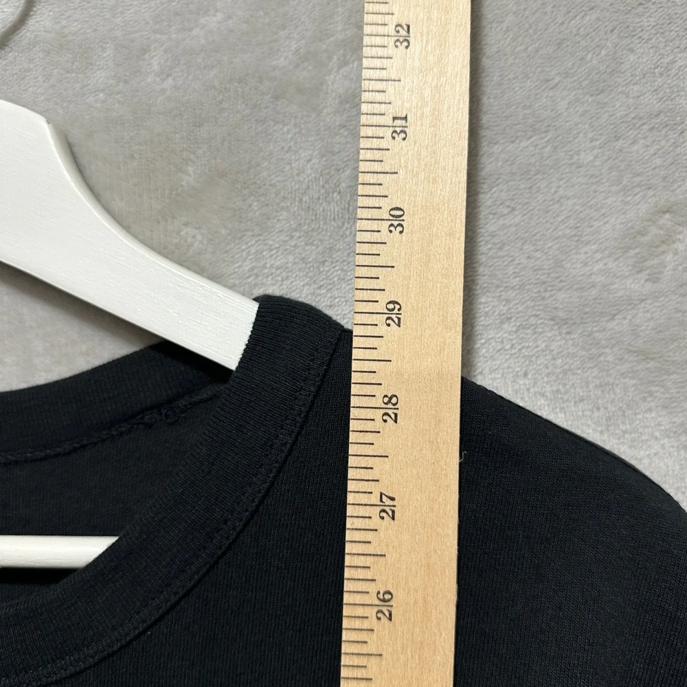 Nike Swooshtopia Graphic Long Sleeve T-Shirt Black Mens Small Loose Fit Cotton